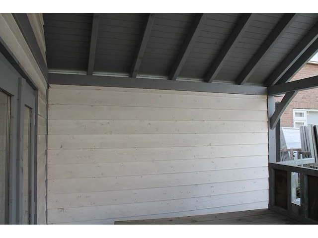 Compleet tuinhuis met overkapping. afmeting tuinhuis 250 x 400 x 370cm. - afbeelding 8 van  8