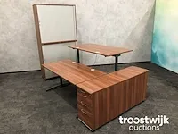 Complete 2 persoons elektrisch zit/sta werkplek - toscaans noten