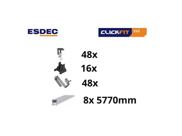 Complete montageset voor 20 panelen clickfit evo (zwart) - afbeelding 2 van  6