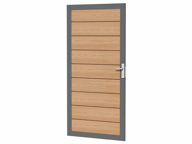 Composiet tuindeur - houtlook bruin - 183x93 cm - afbeelding 1 van  8