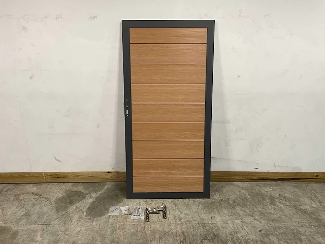 Composiet tuindeur - houtlook bruin - 183x93 cm - afbeelding 2 van  9