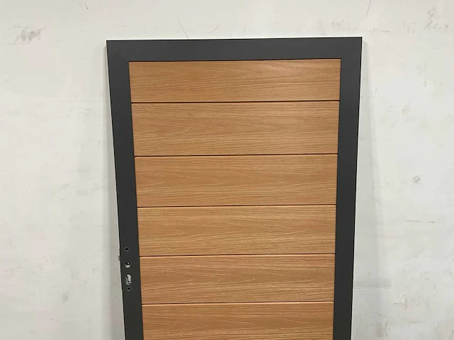 Composiet tuindeur - houtlook bruin - 183x93 cm - afbeelding 4 van  9