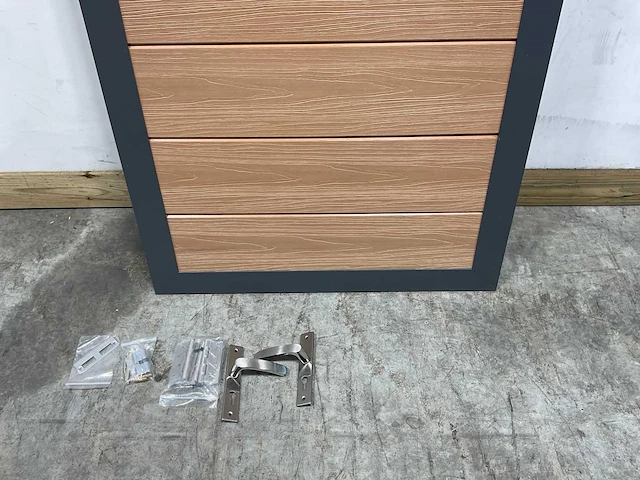 Composiet tuindeur - houtlook bruin - 183x93 cm - afbeelding 6 van  9