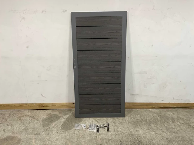 Composiet tuindeur in kozijn - houtlook antraciet - 270x108 cm - afbeelding 15 van  15