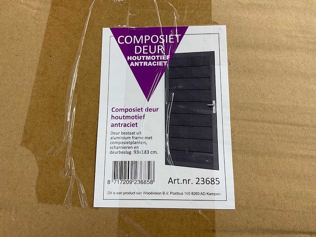 Composiet tuindeur in kozijn - houtlook antraciet - 270x108 cm - afbeelding 11 van  15