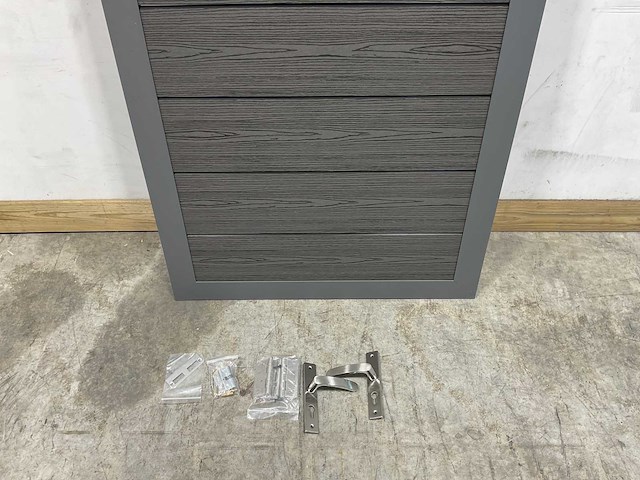 Composiet tuindeur in kozijn - houtlook antraciet - 270x108 cm - afbeelding 8 van  15