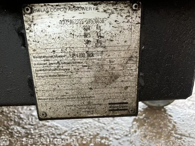 Compressor atlas copco, xas47, wit, bouwjaar 2005 - afbeelding 5 van  18