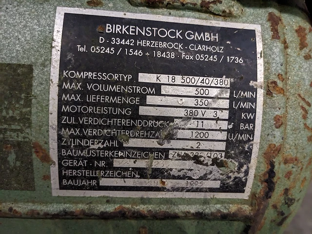 Compressor , birkenstock, k 18 500/40/380 - afbeelding 8 van  10