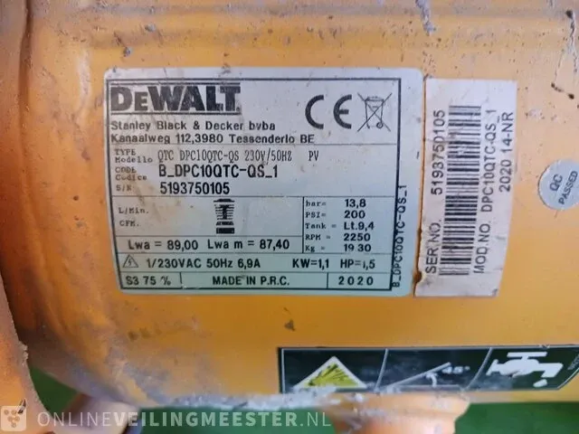 Compressor dewalt, qtc dpc10qtc-qs - afbeelding 14 van  16
