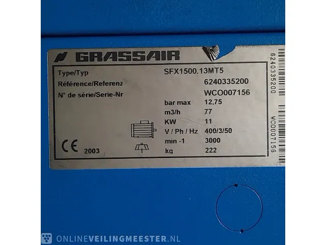 Compressor grassair, sxf1500 - afbeelding 14 van  15