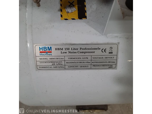 Compressor hbm, hbm 150 liter, bouwjaar 2019 - afbeelding 15 van  15