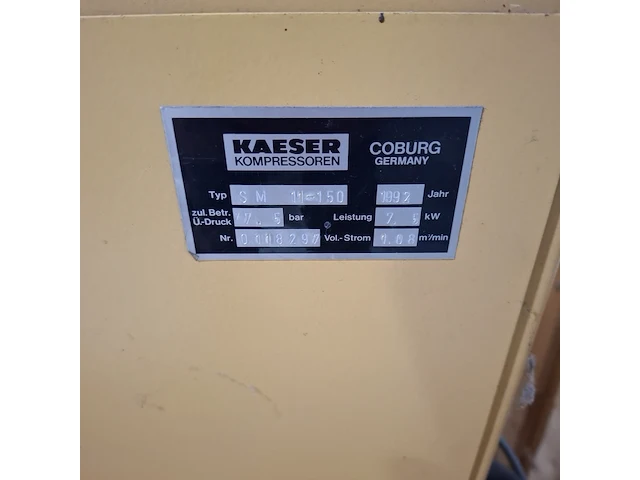 Compressor, kaeser, sm 11-150, 1992 - afbeelding 12 van  12