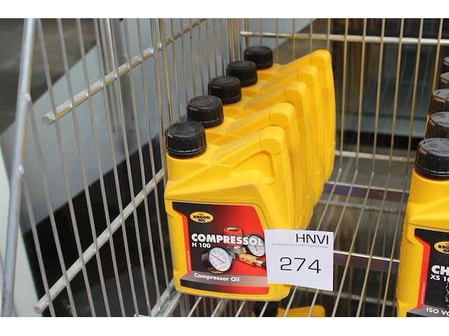 Compressor olie kroon oil compressoil h100 5 flacons a 1. excl. draadmand - afbeelding 1 van  2