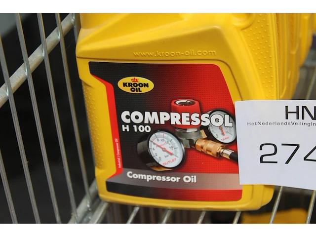 Compressor olie kroon oil compressoil h100 5 flacons a 1. excl. draadmand - afbeelding 2 van  2