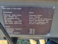Compressor op aanhanger atlas copco - afbeelding 10 van  15