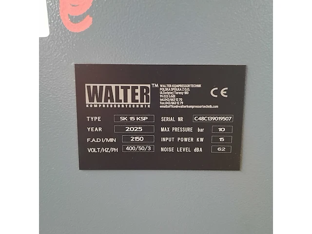 Compressor, walter, sk 15 ksp, 2025 - afbeelding 9 van  10