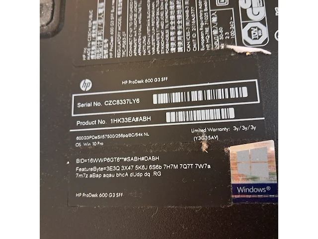 Computer met 2x beeldscherm, hp, prodesk 600 g3 sff, core i5 7th gen - afbeelding 9 van  10