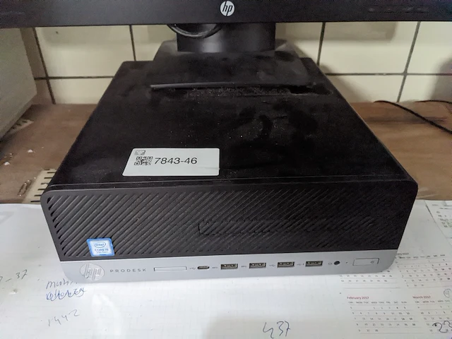 Computer met 2x beeldscherm, hp, prodesk 600 g3 sff, core i5 7th gen - afbeelding 3 van  7