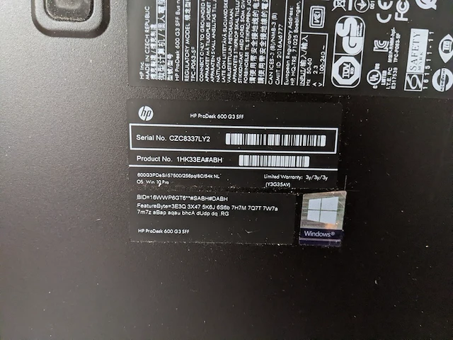 Computer met 2x beeldscherm, hp, prodesk 600 g3 sff, core i5 7th gen - afbeelding 6 van  7