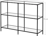 Consoletafel met 3 gehard glazen planken vasagle - afbeelding 1 van  3