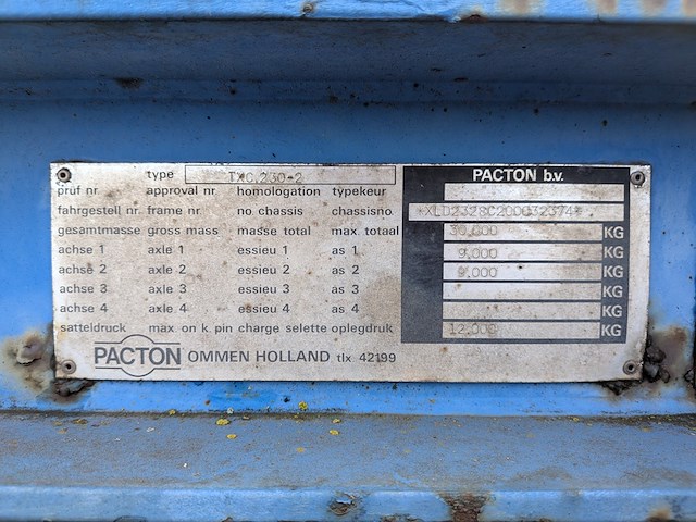 Container semi-trailer, pacton, txc.230-2, 1993 - afbeelding 14 van  21