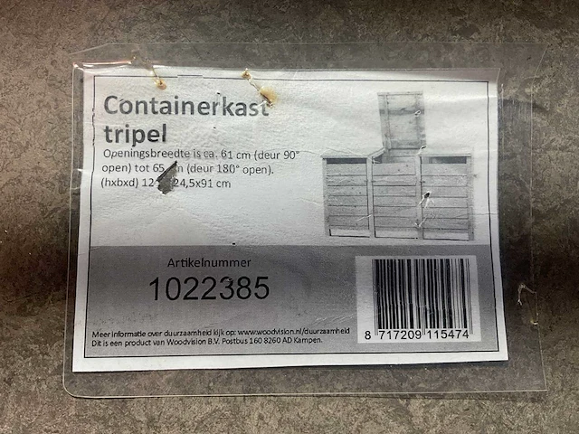 Containerkast triple 129x224,5x91 cm - afbeelding 6 van  7