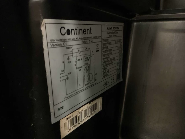 Continent bc1-15-4 glasdeur koelkast - afbeelding 4 van  4