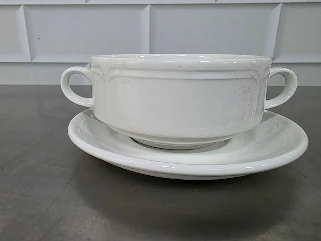 Continental - porseleinen soepkom met schotel (75x) - afbeelding 2 van  5