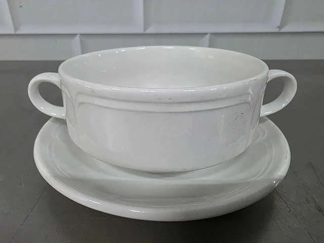 Continental - porseleinen soepkom met schotel (75x) - afbeelding 3 van  5