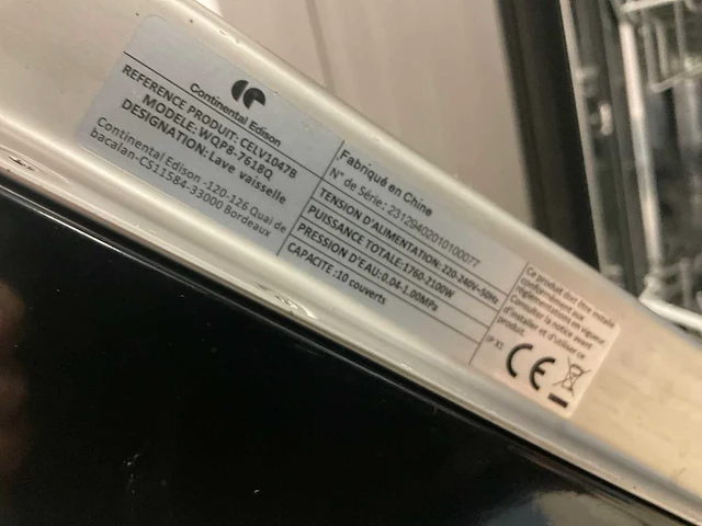 Continental edison celv1047b vaatwasser - afbeelding 3 van  6