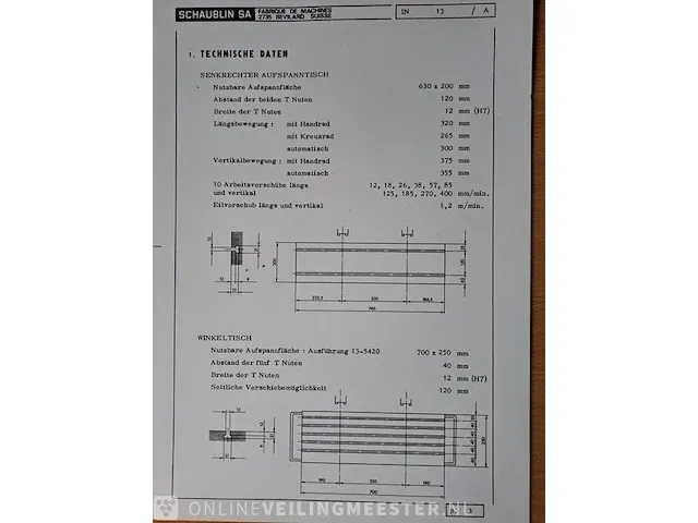 Conventionele freesmachine / freesbank schaublin , type 13 nummer 296222 - afbeelding 2 van  10
