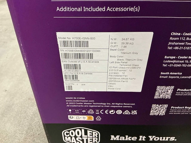 Cooler master haf 700 evo - afbeelding 2 van  4