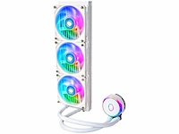 Cooler master masterliquid pl360 flux cpu-koeler aio waterkoeling met 3 x 120mm ventilatoren 360mm koeler incl. argb-controller (2e generatie) amd- en intel-compatibel wit - afbeelding 2 van  4