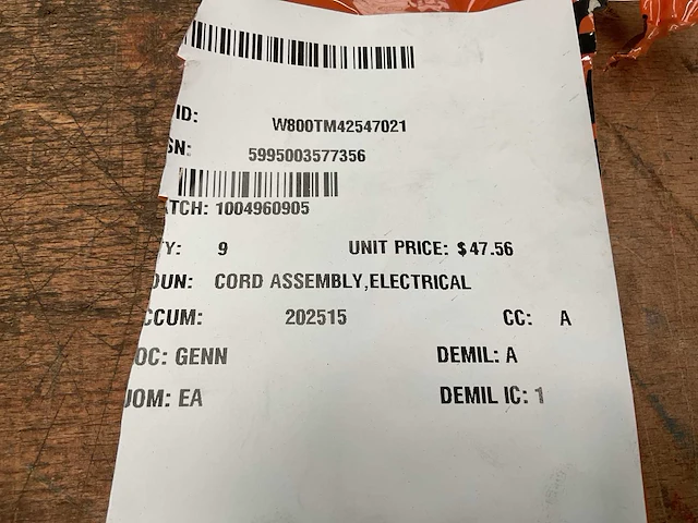 Cord assmbly (9x) - afbeelding 3 van  4