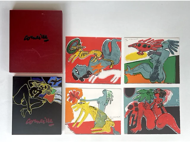 Corneille; zeldzame complete cassette met 4 litho’s en een boek uit 1978 - afbeelding 1 van  16