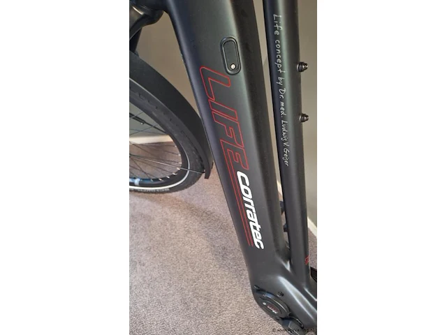 Corratec elektrische damesfiets | model e-power life cx7 belt | kleur black white red |maat 53 cm - afbeelding 2 van  12