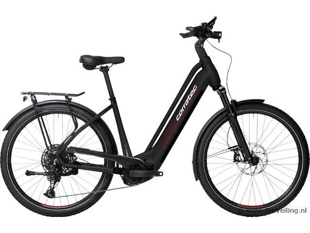 Corratec elektrische damesfiets | model e-power life cx7 belt | kleur black white red |maat 53 cm - afbeelding 1 van  12
