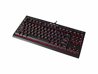 Corsair gaming k63 compact mechanisch toetsenbord, rode led achtergrondverlichting, cherry mx red, zwart - afbeelding 1 van  4