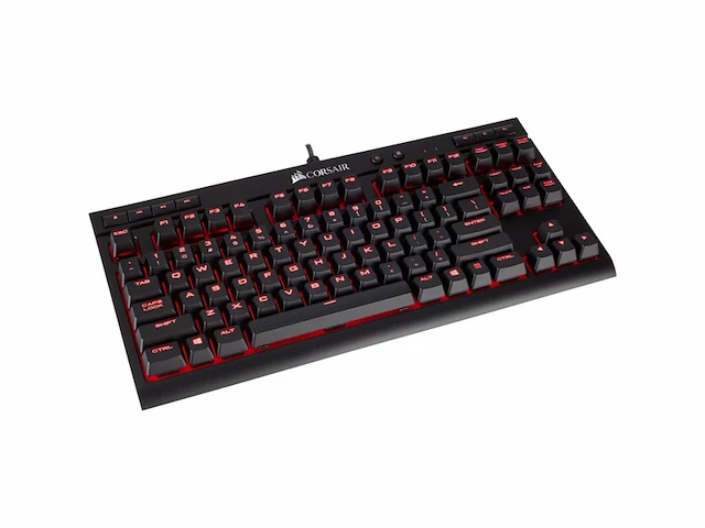 Corsair gaming k63 compact mechanisch toetsenbord, rode led achtergrondverlichting, cherry mx red, zwart - afbeelding 2 van  4
