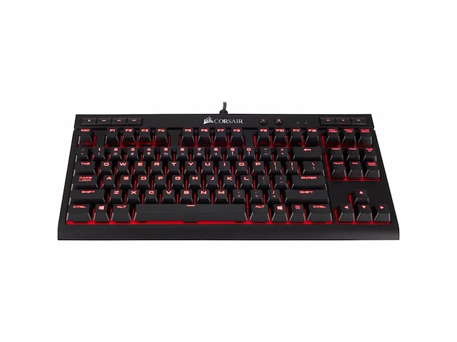 Corsair gaming k63 compact mechanisch toetsenbord, rode led achtergrondverlichting, cherry mx red, zwart - afbeelding 4 van  4