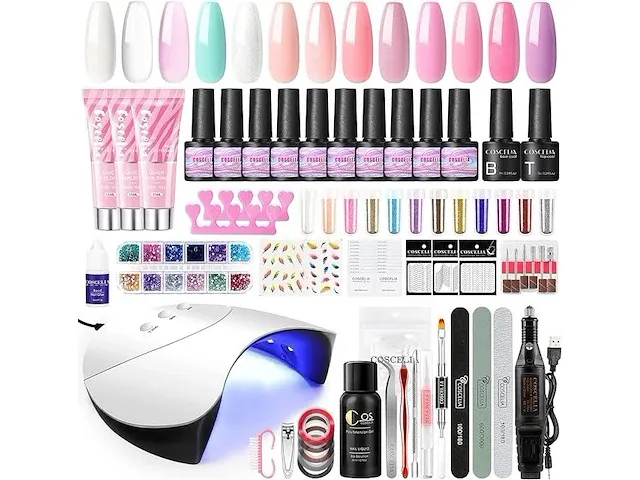 Coscelia nagelset gelnagels starterset met uv-lamp 10 kleuren - afbeelding 1 van  3