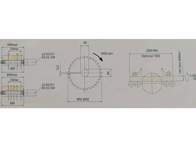 Costa - ri 150s - afkortcirkelzaagmachine - 2014 - afbeelding 15 van  22