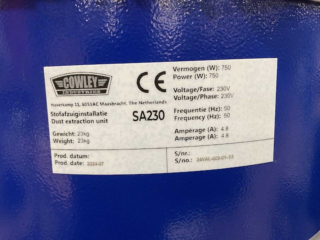 Cowley sa230 stofzuiginstallatie - afbeelding 5 van  5