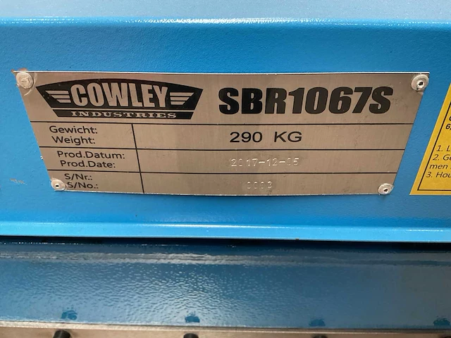 Cowley sbr1067s wals zet en knip machine - afbeelding 4 van  5
