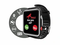 Cpr guardian iii sos persoonlijk alarm horloge met fall alert detectie en gps locatie tracking zwart - afbeelding 1 van  4