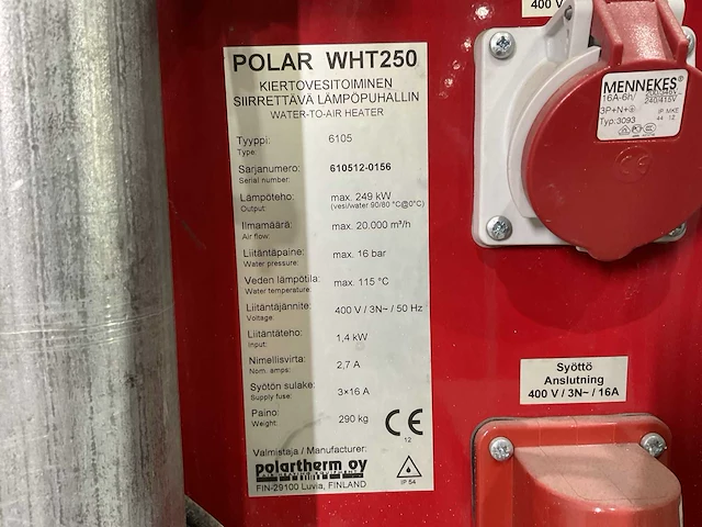 Cramo polar wht 250 mobiele koeler en of heater - afbeelding 2 van  11