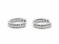 Creolen met witte en zwarte diamanten - afbeelding 3 van  6
