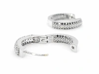 Creolen met witte en zwarte diamanten - afbeelding 4 van  6
