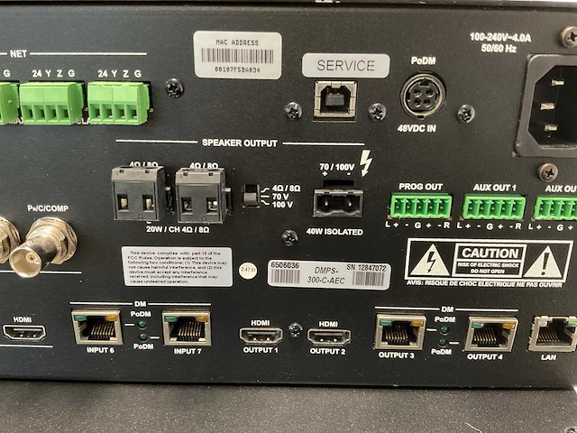 Crestron dmps-300-c-aec), professional presentation media system 300 w/acoustic echo cancellation - afbeelding 6 van  6