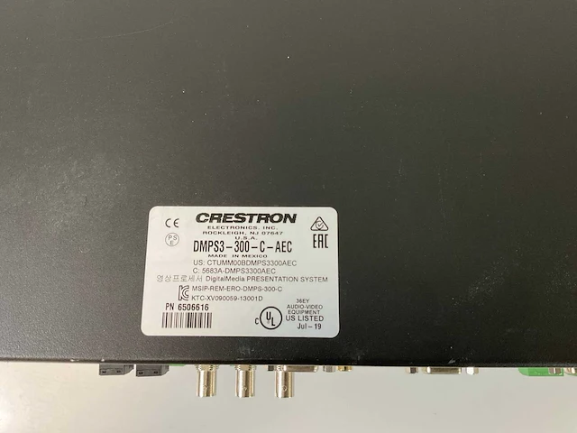 Crestron (dmps3-300-c-aec), 3-series professional presentation media system 300 w/acoustic audio conferencing interface - afbeelding 7 van  7